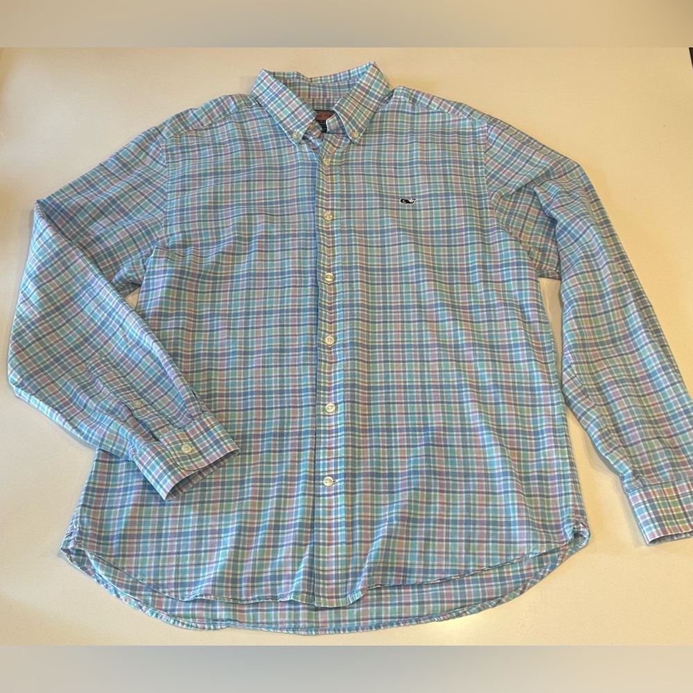 Vineyard Vines Men’s Collegiate Plaid Button Down Shirt size Medium